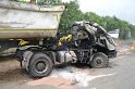 LKW umgestuerzt A 1 Rich Saarbruecken P235